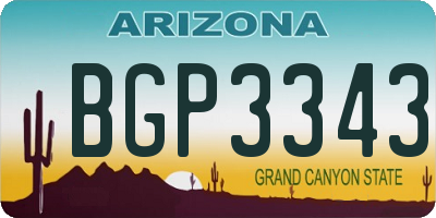 AZ license plate BGP3343