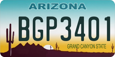 AZ license plate BGP3401