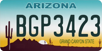 AZ license plate BGP3423