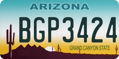 AZ license plate BGP3424