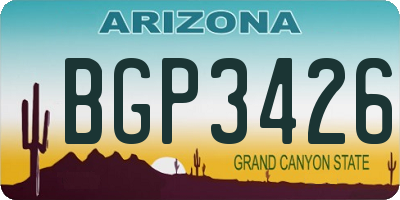 AZ license plate BGP3426
