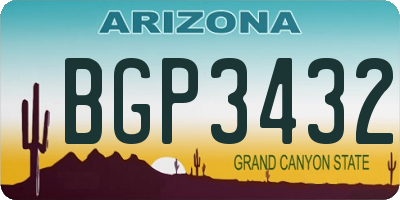AZ license plate BGP3432