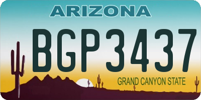 AZ license plate BGP3437