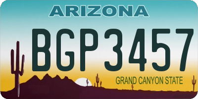 AZ license plate BGP3457