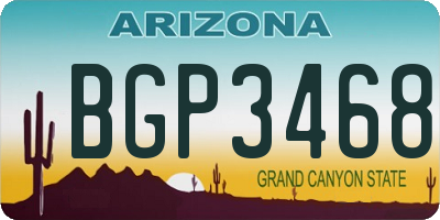 AZ license plate BGP3468