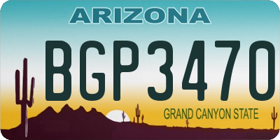AZ license plate BGP3470