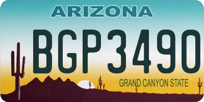 AZ license plate BGP3490