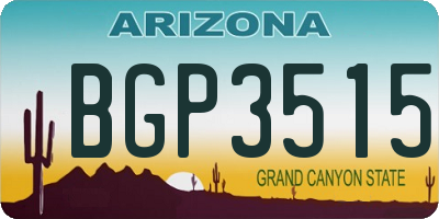 AZ license plate BGP3515