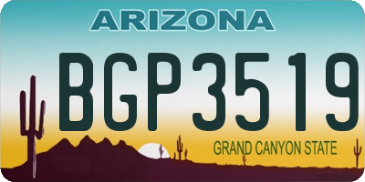 AZ license plate BGP3519