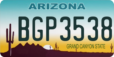 AZ license plate BGP3538