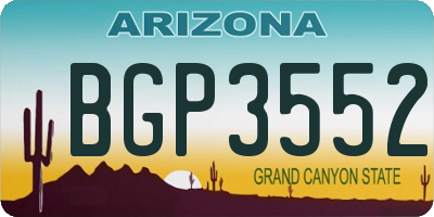 AZ license plate BGP3552
