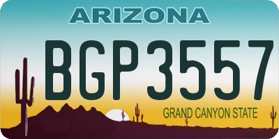 AZ license plate BGP3557