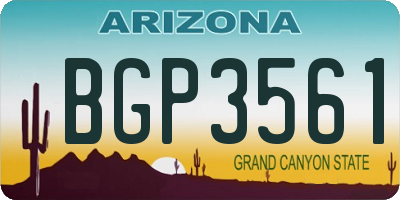 AZ license plate BGP3561