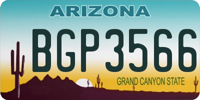 AZ license plate BGP3566