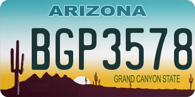 AZ license plate BGP3578