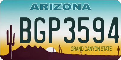 AZ license plate BGP3594