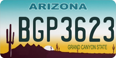 AZ license plate BGP3623