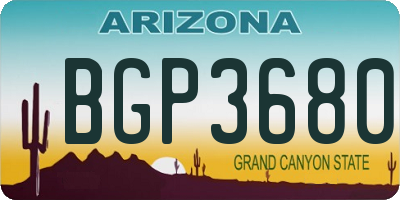 AZ license plate BGP3680