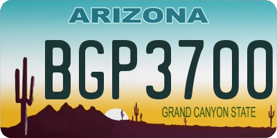 AZ license plate BGP3700