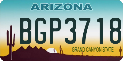 AZ license plate BGP3718
