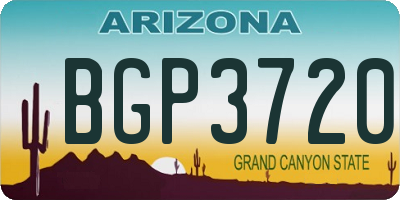 AZ license plate BGP3720