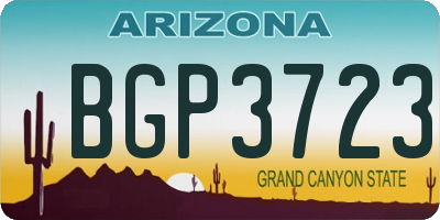 AZ license plate BGP3723
