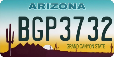 AZ license plate BGP3732
