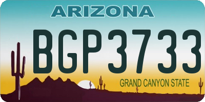 AZ license plate BGP3733
