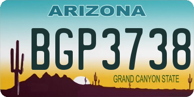 AZ license plate BGP3738