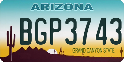 AZ license plate BGP3743