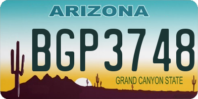 AZ license plate BGP3748