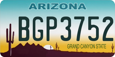 AZ license plate BGP3752