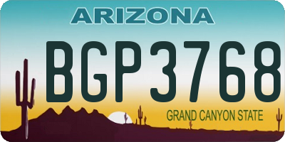 AZ license plate BGP3768