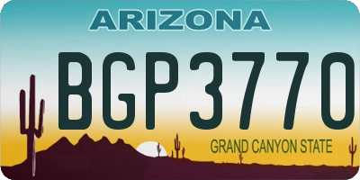 AZ license plate BGP3770