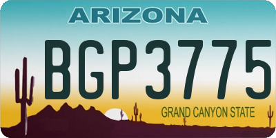 AZ license plate BGP3775