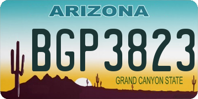 AZ license plate BGP3823