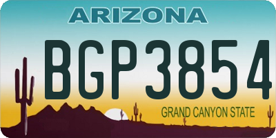 AZ license plate BGP3854