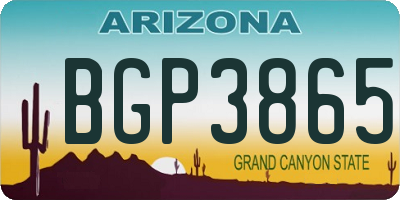 AZ license plate BGP3865