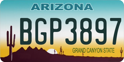 AZ license plate BGP3897