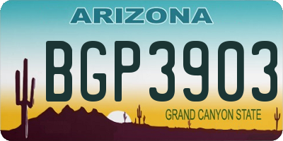 AZ license plate BGP3903