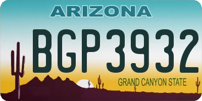 AZ license plate BGP3932