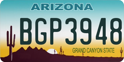AZ license plate BGP3948