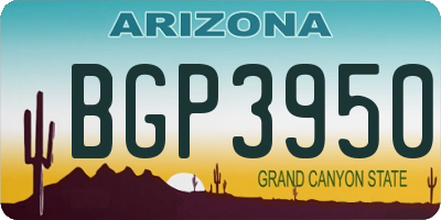 AZ license plate BGP3950