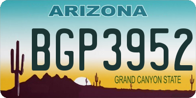 AZ license plate BGP3952