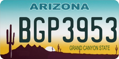 AZ license plate BGP3953