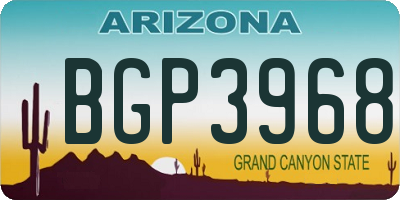 AZ license plate BGP3968