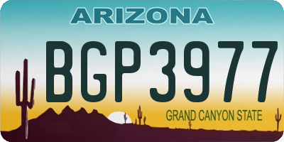 AZ license plate BGP3977