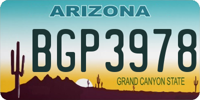 AZ license plate BGP3978