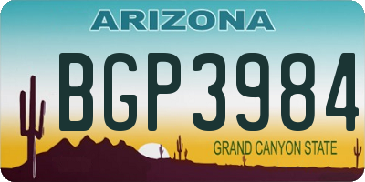 AZ license plate BGP3984