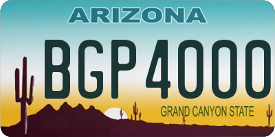 AZ license plate BGP4000